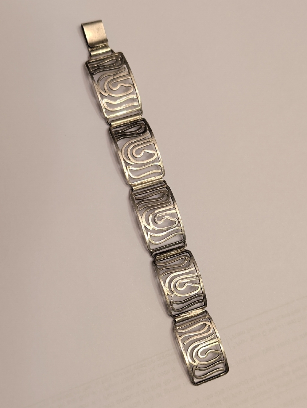 Vintage Silver Swirl Link Bracelet